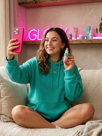 Person trying a brand product at home